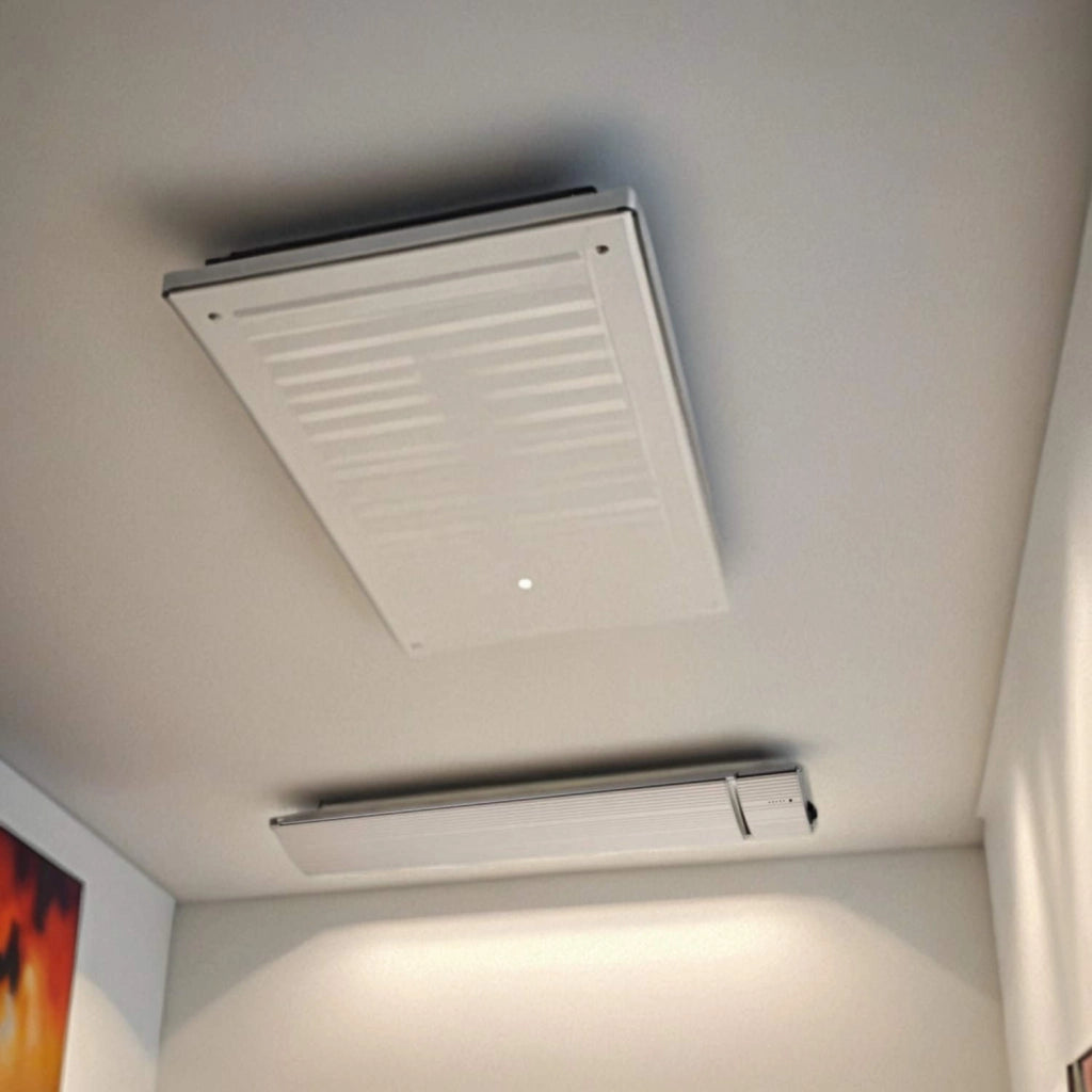 Sined Calore Bianco 2400 Radiatore a Infrarossi Da Parete Con Potenza 2400w Bianco Nessuna Emissione Di Luce Elemento Riscaldante In Lega Alluminio Estruso Rivestimento Ceramico Telecomando Ip65