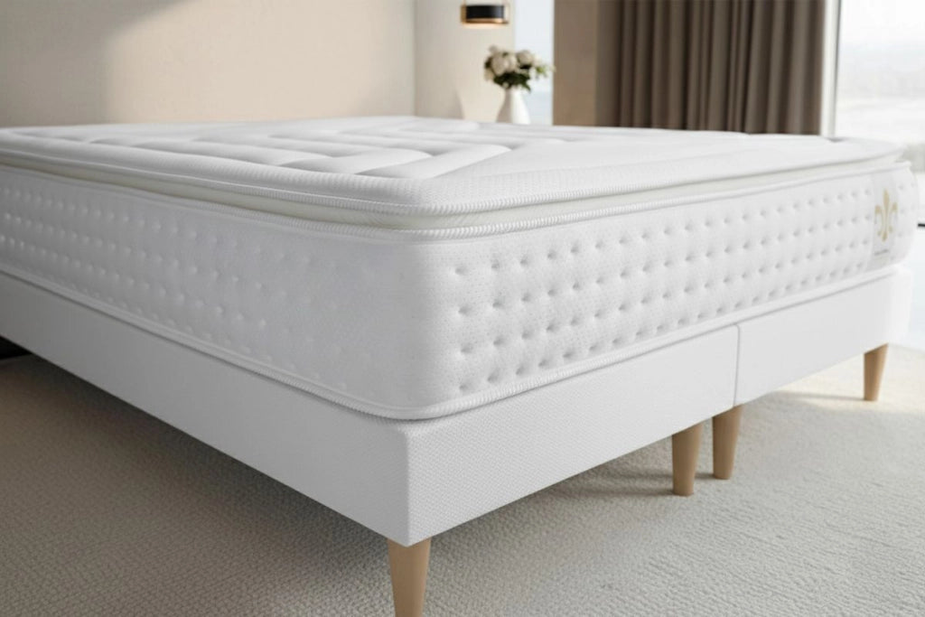 Pacchetto letto completo - Materasso 200x200cm + Box spring con doghe (kit) + 2 cuscini + Piumino - Vingt-Quatre PLUS
