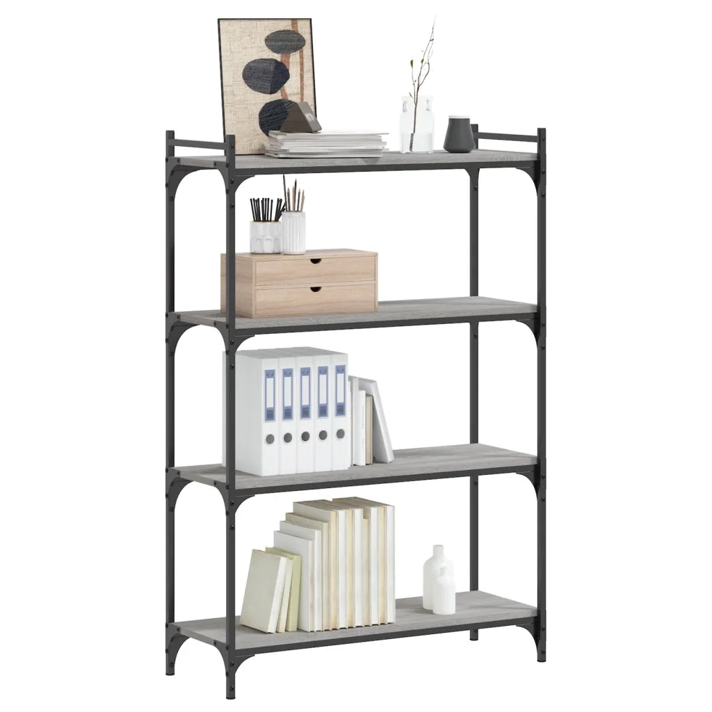 Libreria 4 Ripiani Grigio Sonoma 80x30x120cm Legno Multistratocod mxl 84571