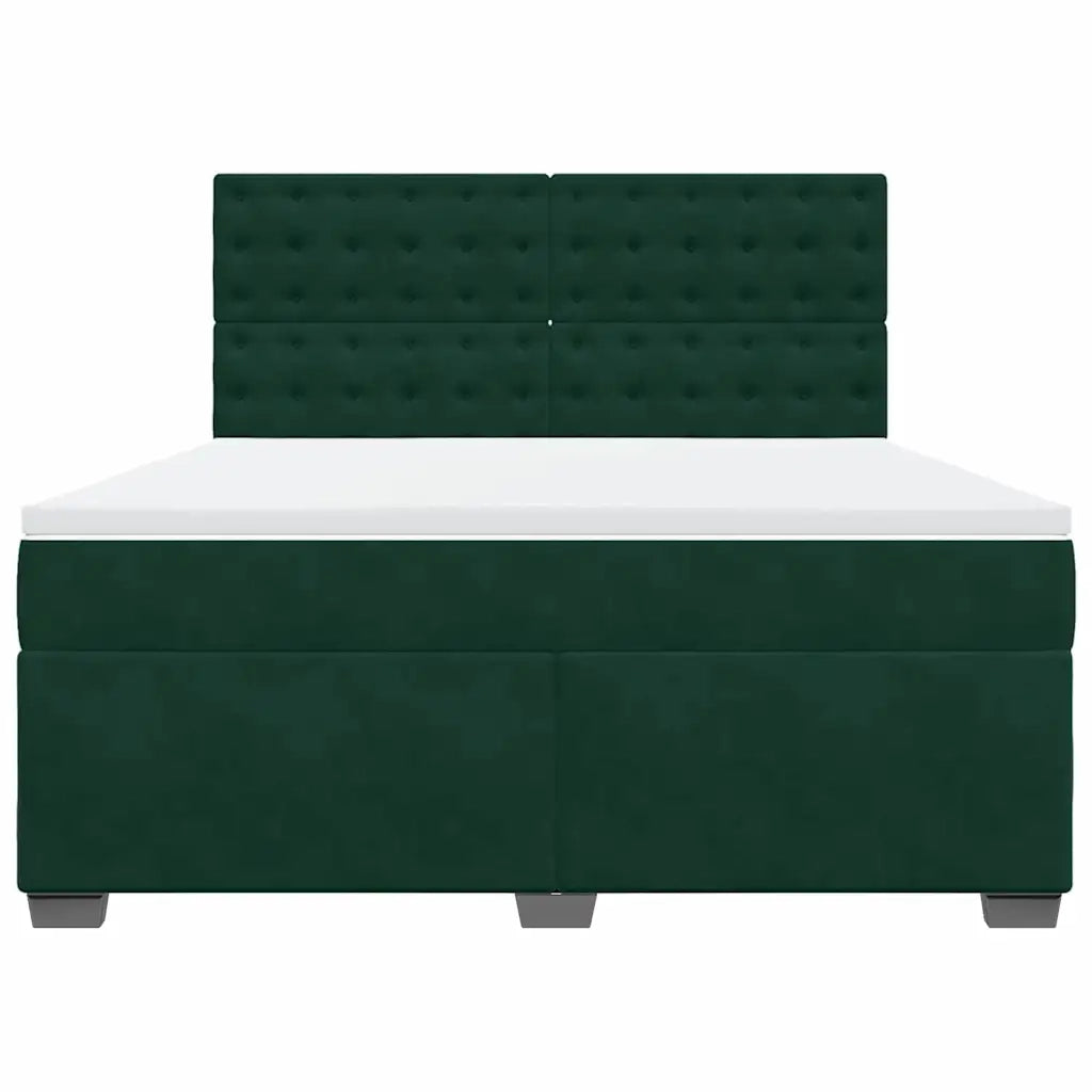 vidaXL Giroletto a Molle con Materasso Verde Scuro 180x200 cm Velluto