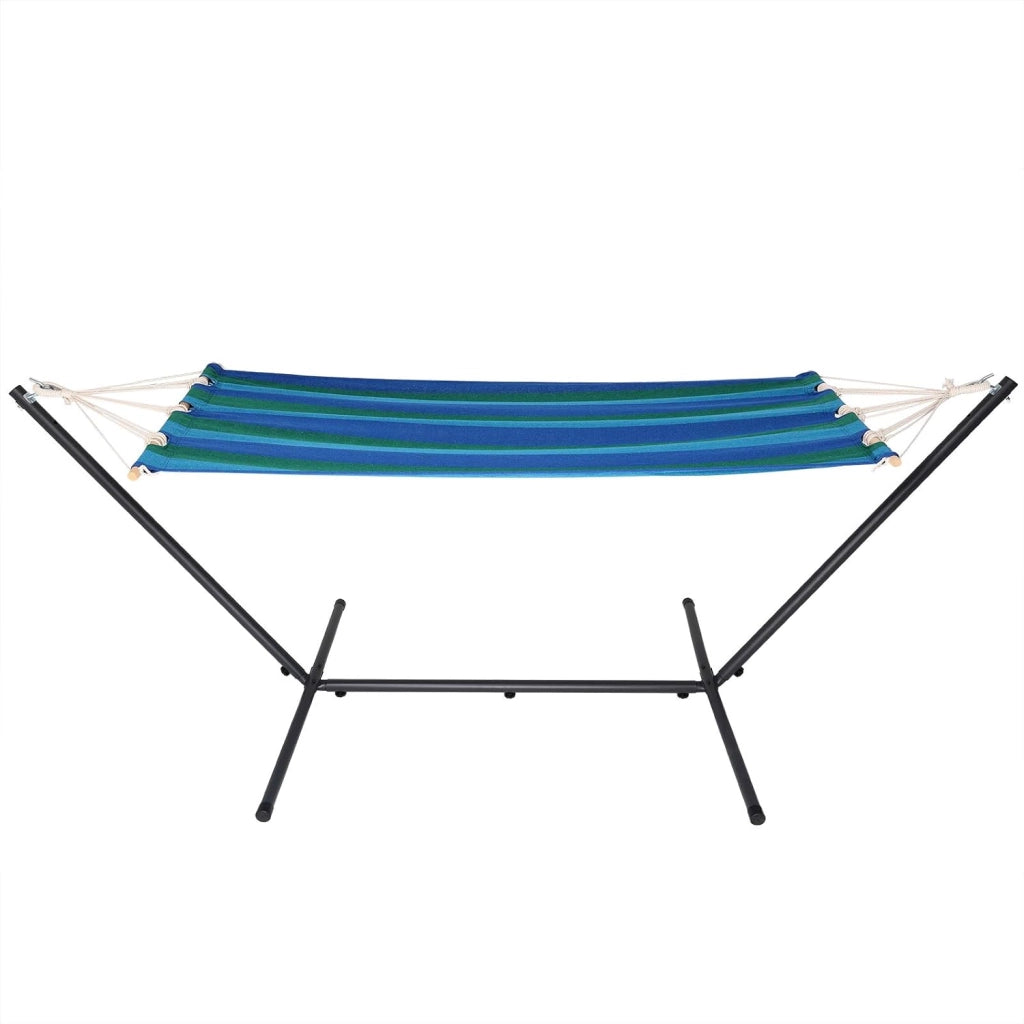Amaca con Supporto Portata 150kg Amache Giardino Spiaggia Campeggio Balcone Terrazzo Blu