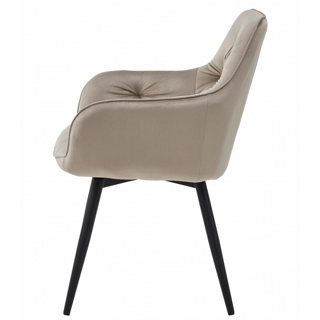 Poltrona girevole Jork 360 in velluto beige scuro