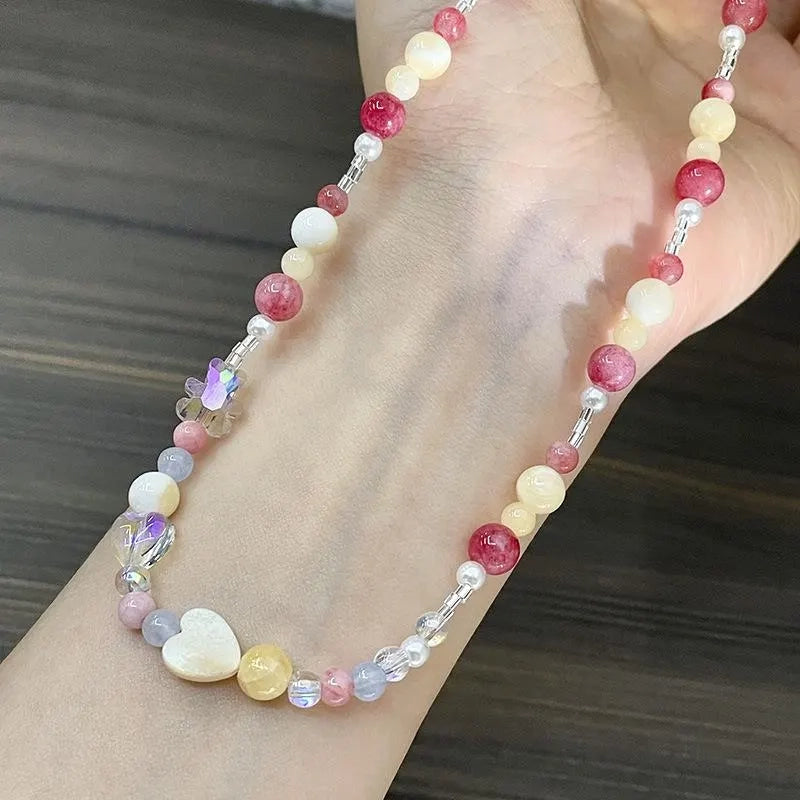Collana di perle di cristallo colorate: regalo fatto a mano per donna