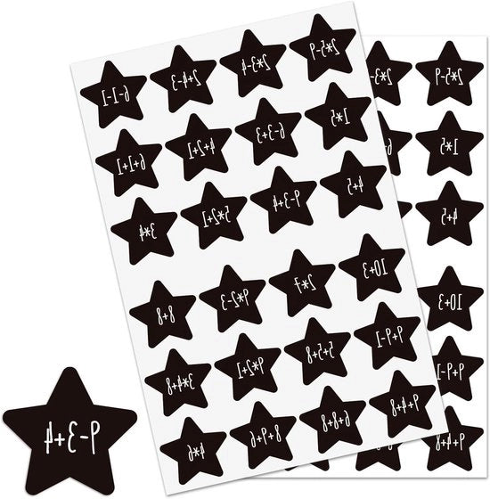 Cijferstickers Kerst adventskalender con stelle nere decorazione di Natale DIY pacchetti - 2 fogli.