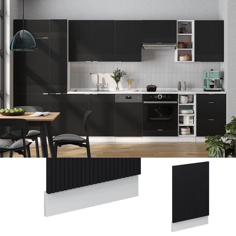 Pannello frontale Fame-Line Nero rigato/Bianco 45 cm, PL Rovere Vicco
