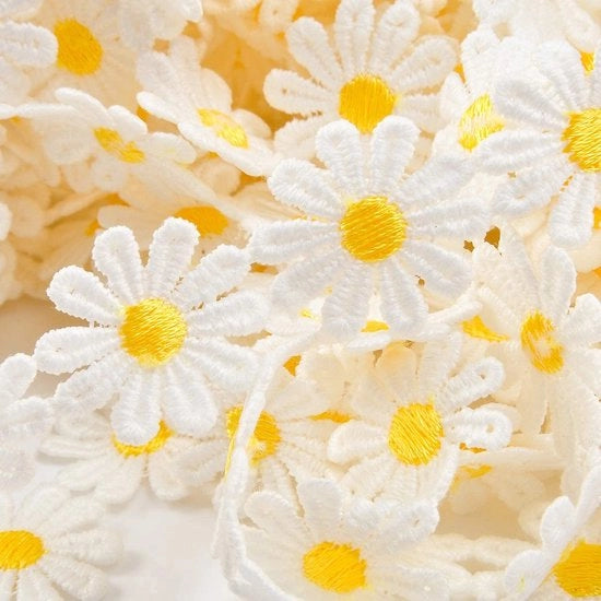 15 Metri di Tulle Bianco con Fiori per Matrimonio e Decorazione