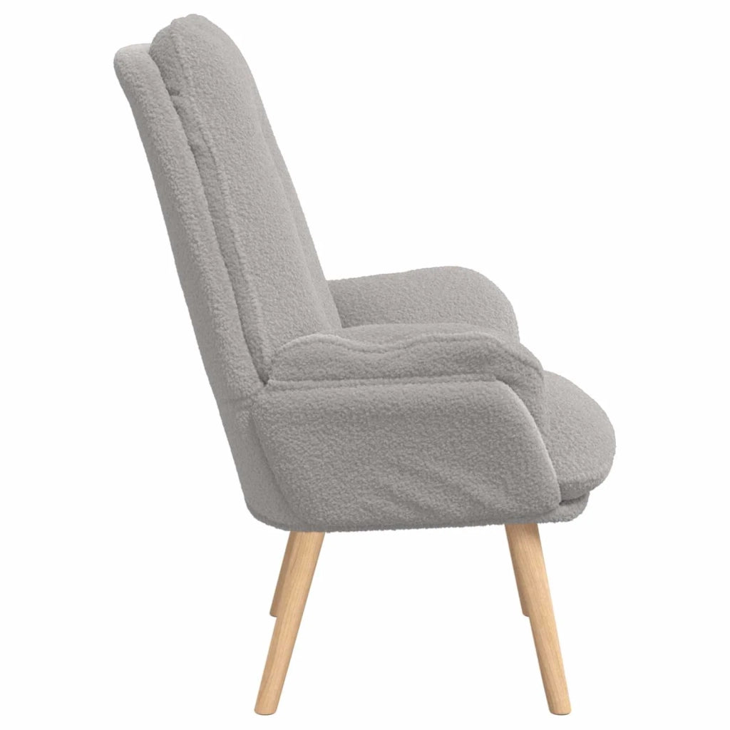 Poltrona | Sedia Relax Grigio chiaro 69 x 74 x 93 cm Tessuto Sherpa