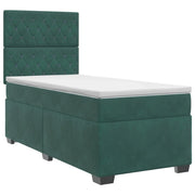 Letto box spring con materasso Verde Scuro 100 x 200 cm Velluto 3453581