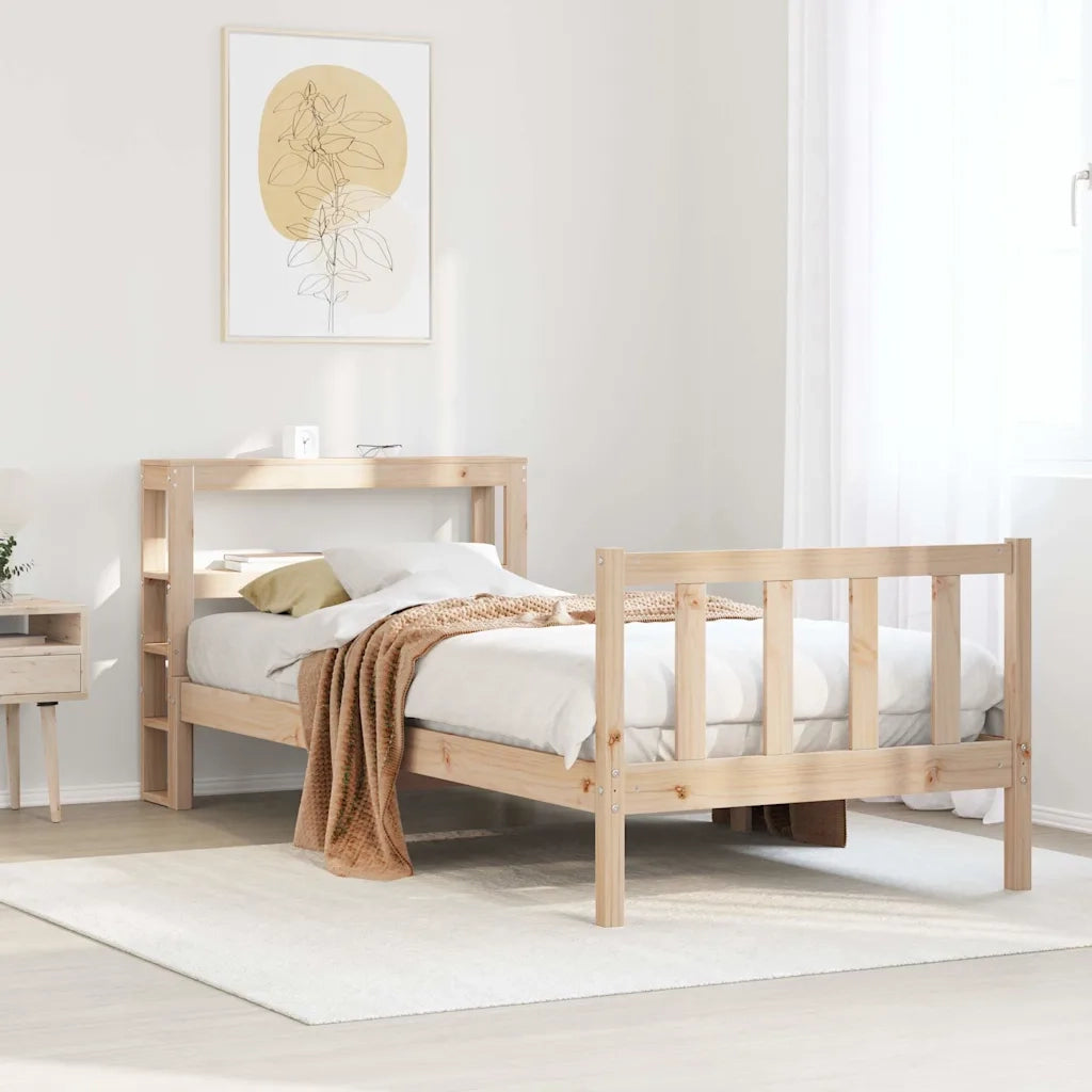 Letto senza Materasso 90x200 cm in Legno Massello di Pino