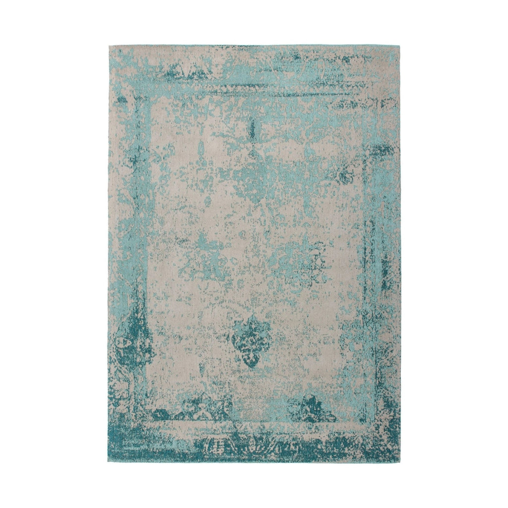 Tappeto vintage Nostalgia in cotone e poliestere turchese