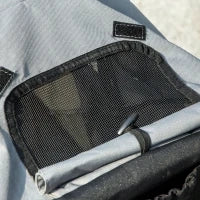 Passeggino per Cani e Gatti con Cestino Portaoggetti e Chiusura Rapida con un Click, Grigio