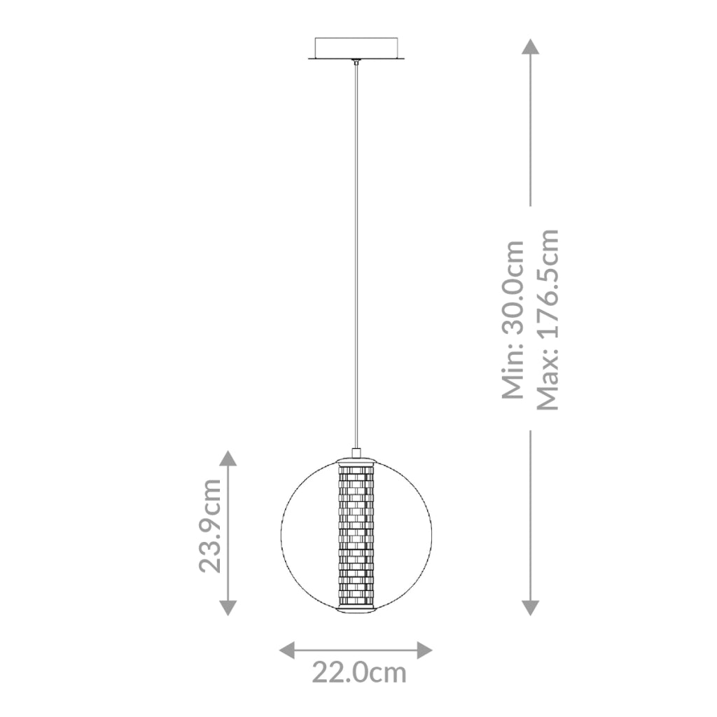 Lampada a sospensione Quintiesse Atomo LED 9W vetro cromo