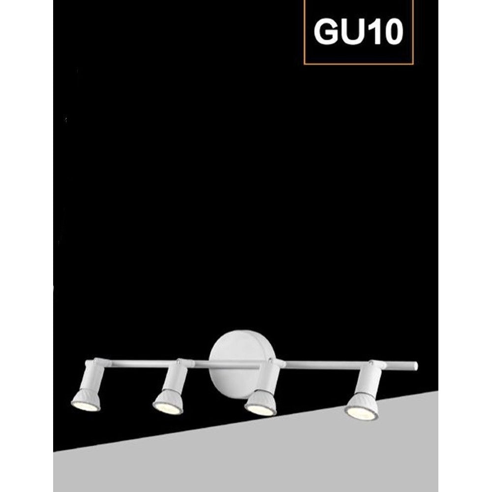 Trade Shop - Faretto Spot Led Orientabile Da Soffitto C72-b4 4xgu10 Max.10w Ip20 Bianco Design Moderno -