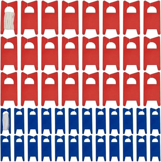 Set di 48 bobine per filato in plastica scuro blu-rosso per organizzare filo per ricamo a maglia, aghi e filo per cucito, tessitura e ricamo a punto croce.