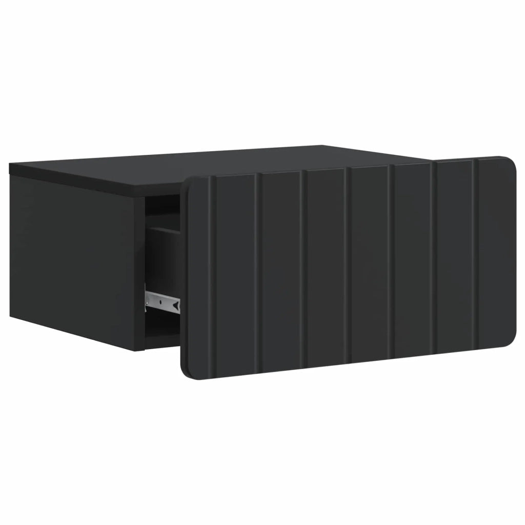 Set di 2 Comodini | Armadio da Notte | Mobiletto da notte a muro Nero 49 x 34,5 x 24 cm