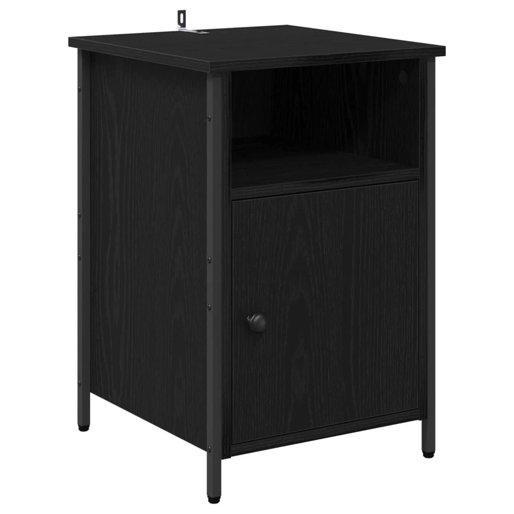 Armadio da Notte Rovere Nero 40 x 42 x 60 cm Legno multistrato 881836