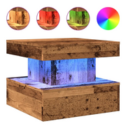 Tavolino da salotto | Tavolino da caff¨¨ | Tavolino da Soggiorno con Luci LED Legno Antico 50x50x40 cm