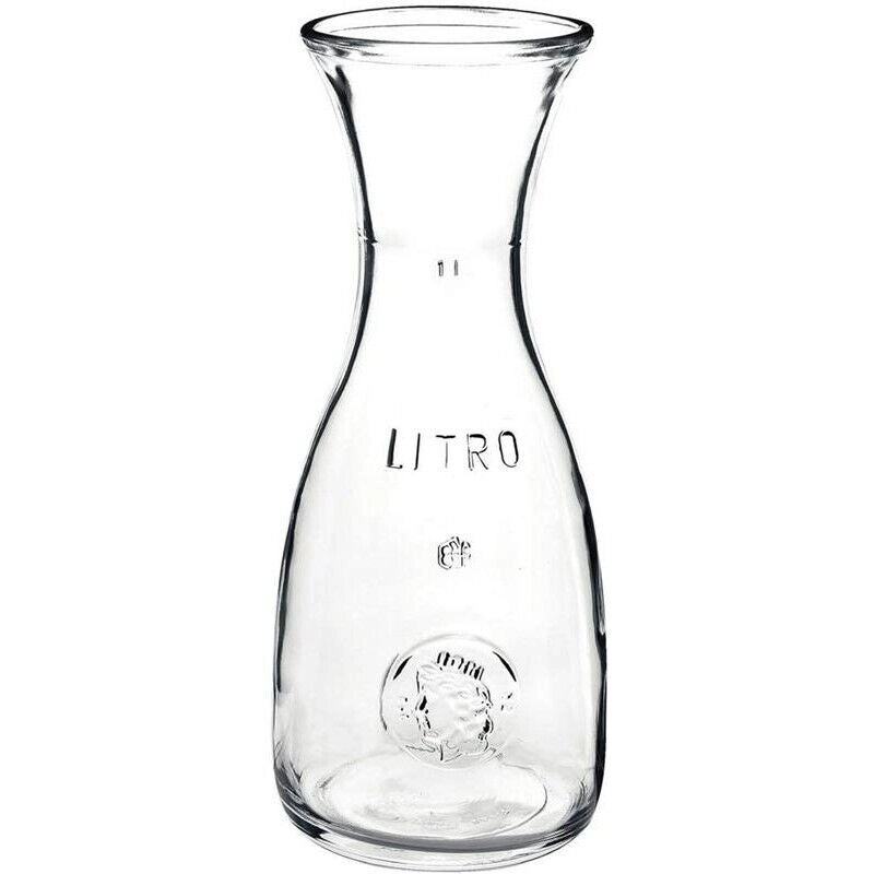 BROCCA CARAFFA IN VETRO COLLO D'OCA PER ACQUA E VINO MISURA 1000 ML