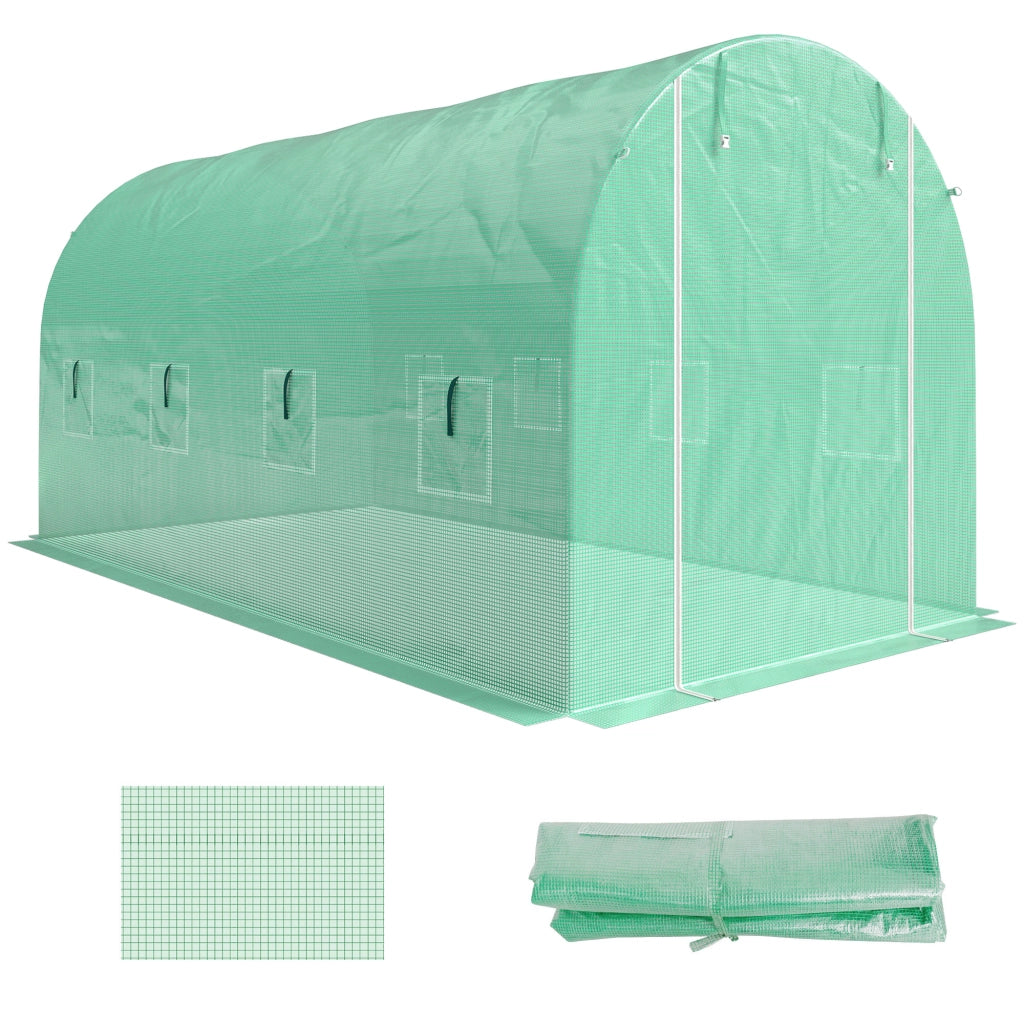Serra da giardino ¨C zephmum ¨C verde 4x2m con porta e 8 finestre