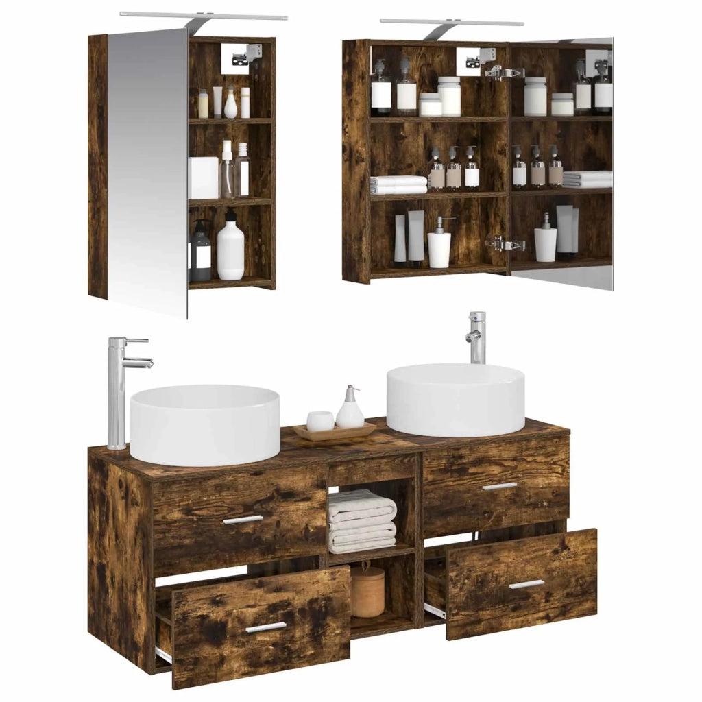 Set di mobili per il bagno 5 pcs Rovere Fumo 3407075