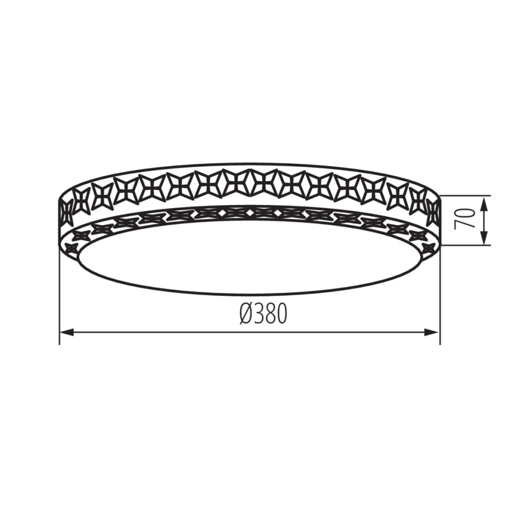 Plafoniera LED rotonda 38cm 17,5W bianca effetto stelle Kanlux