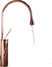 Lydia | Miscelatore da bagno Hotel Gastro Rosegold | Rubinetto in acciaio inox per lavabi alti | Miscelatore 2 attacchi alta pressione alto Bagno