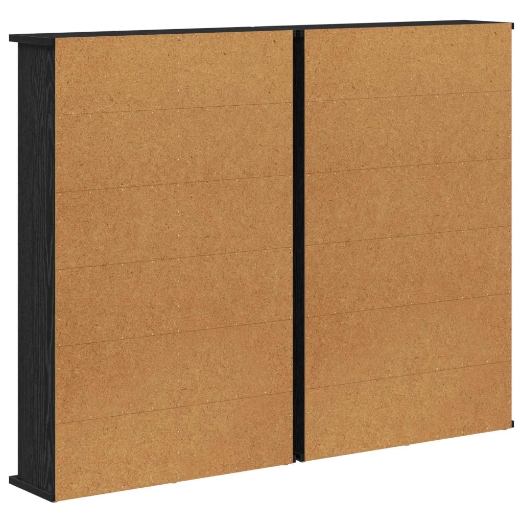 Mobile per CD 2 pz Rovere Nero 60 x 17 x 92 cm 8012733