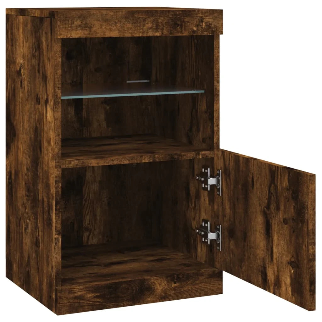 Credenza cassettiera armadio mobile contenitore organizer per cucina soggiorno salotto con luci LED 41 x 37 x 67 cm marrone 02_0029885