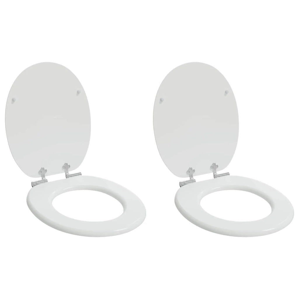 Sedile per toilette con chiusura morbida 2 pcs Bianco 3414529