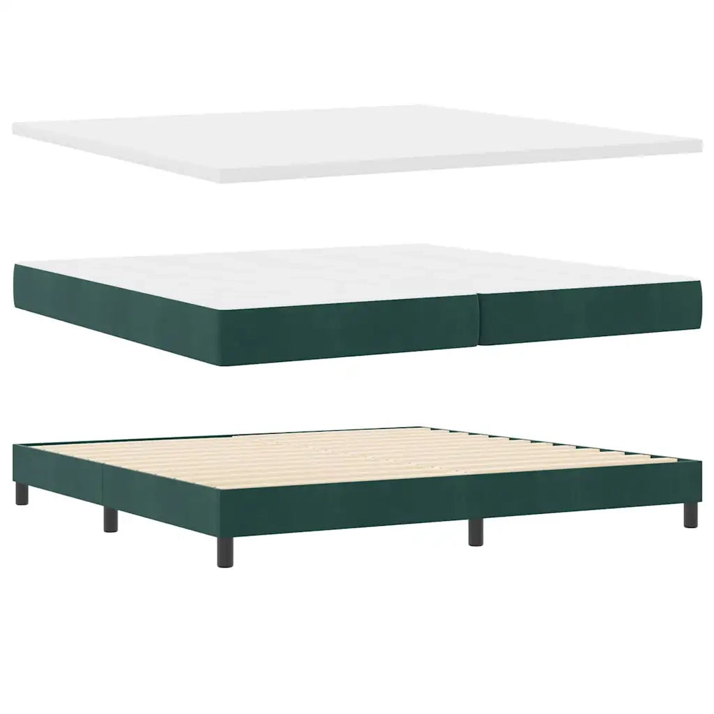 Letto a molle con testiera Verde Scuro 200 x 200 cm Velluto 3341489
