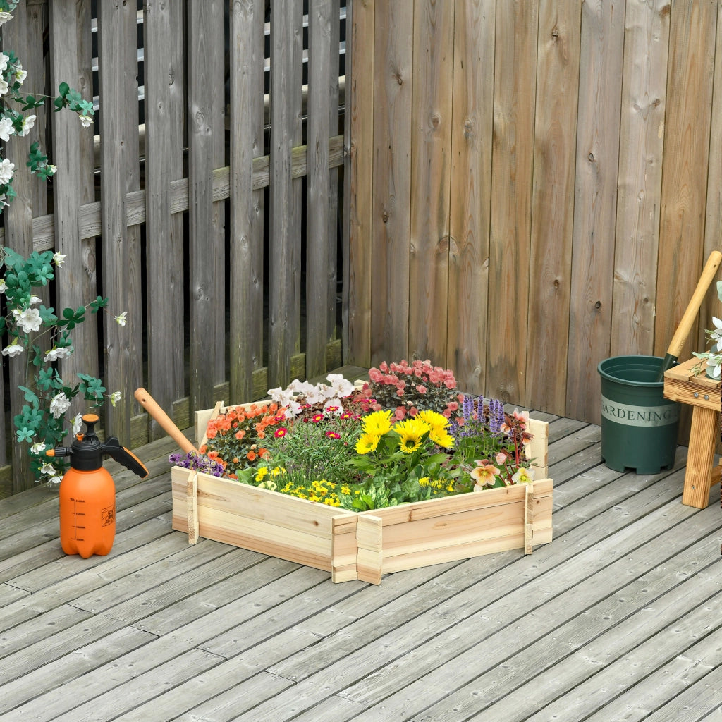 Hochbeet esagonale in legno per giardino balcone ¨C zephmum ¨C 100x92x16 cm
