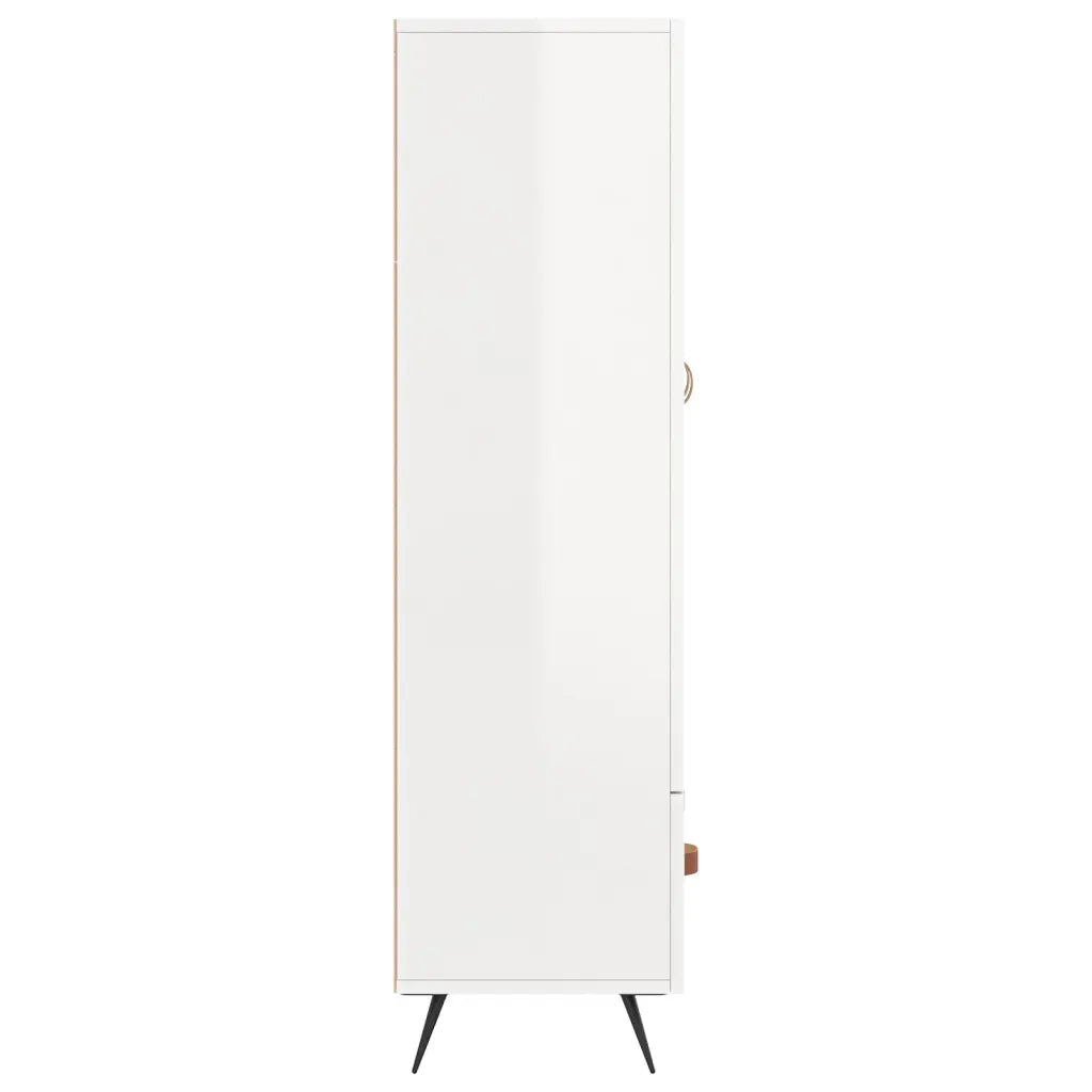 Credenza Bianco Lucido 69,5x31x115 cm in Legno Multistrato 828206