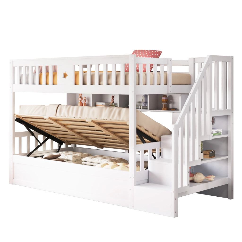 Letto a castello funzione contenitore legno 90x200 cm