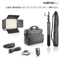 Niova 900 Plus Bi Colour con stativo per luci, luce LED a pannello dimmerabile, treppiedi con smorzamento a molla, luce da studio con telecomando