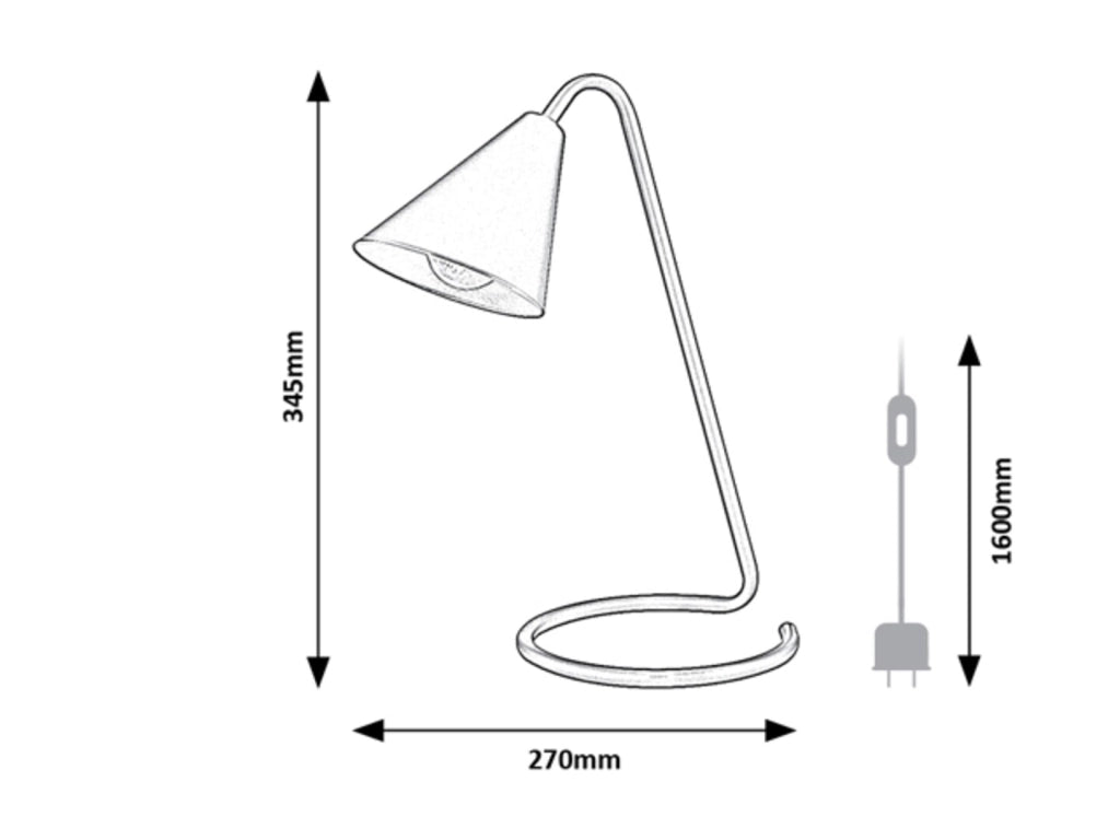 Lampada da tavolo industriale nera E14 Monty Rabalux