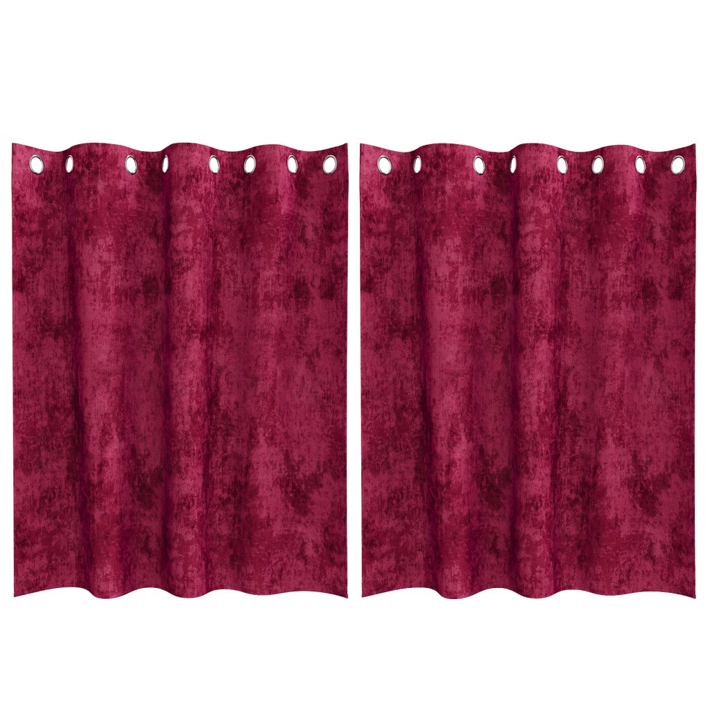 Tende in velluto Bordeaux Poliestere 140 x 140 cm Tenda