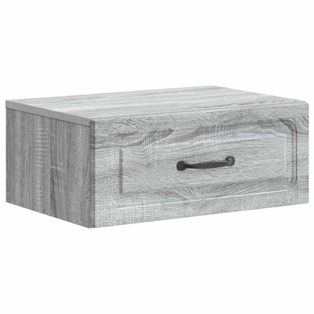 Mobiletto da notte a muro Grigio Sonoma 49 x 34,5 x 20 cm