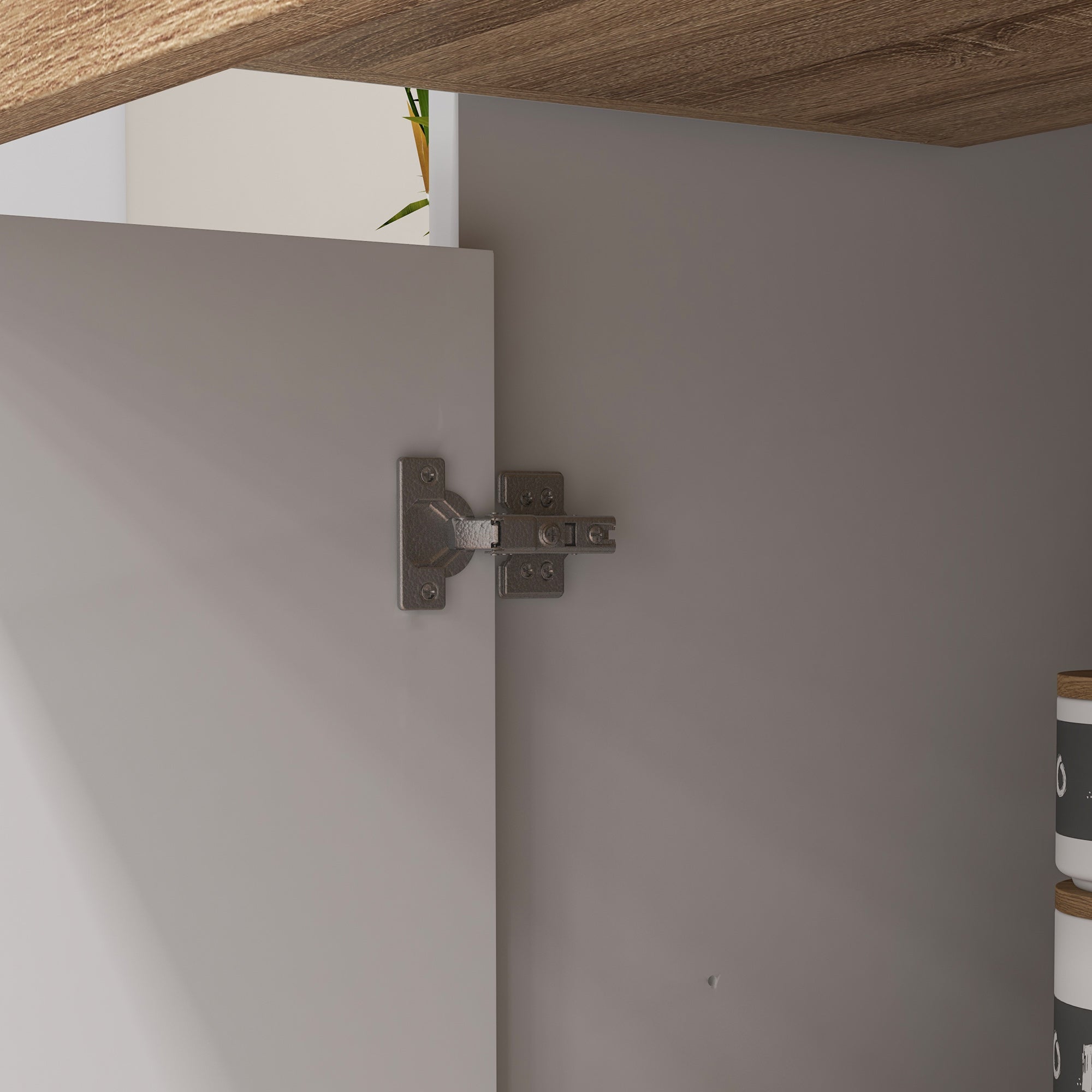 Credenza da Cucina 98x39x180 cm in Legno Truciolare Bianco e Legno