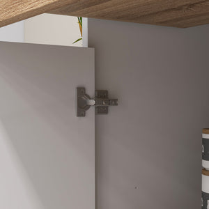 Credenza da Cucina 98x39x180 cm in Legno Truciolare Bianco e Legno