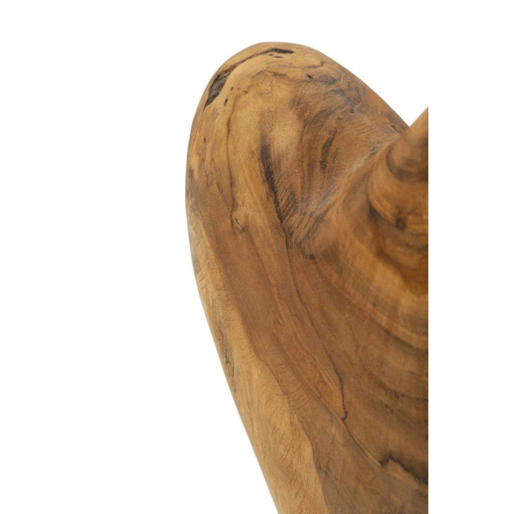 Scultura Cuore 6, Marrone, Legno, 20x12x37 cm