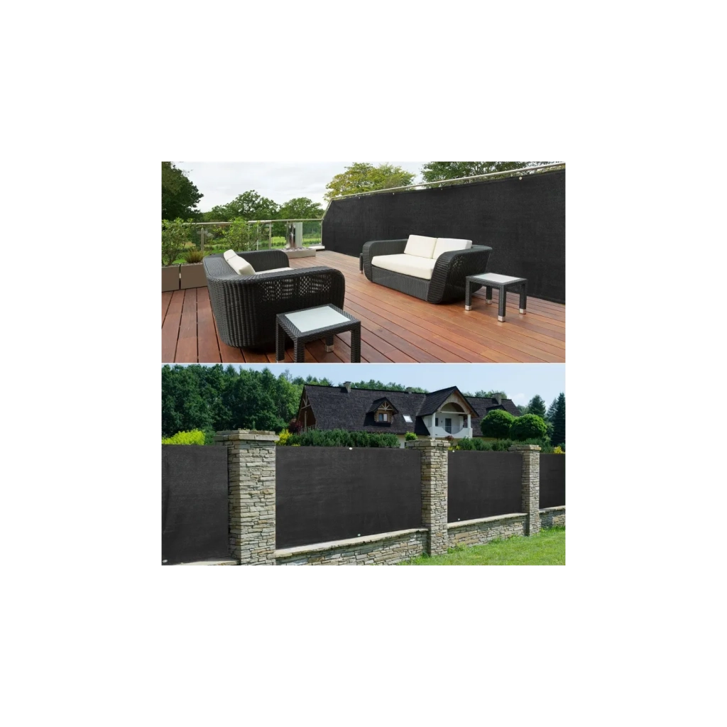 IDMarket - Rete ombreggiante 1x10m, telo rotolo per recinzione giardino 220g/m², nero