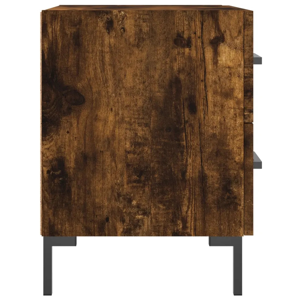 Comodino-Tavolino da notte Rovere Fumo 40x35x47,5 cm in Legno Multistrato 551423