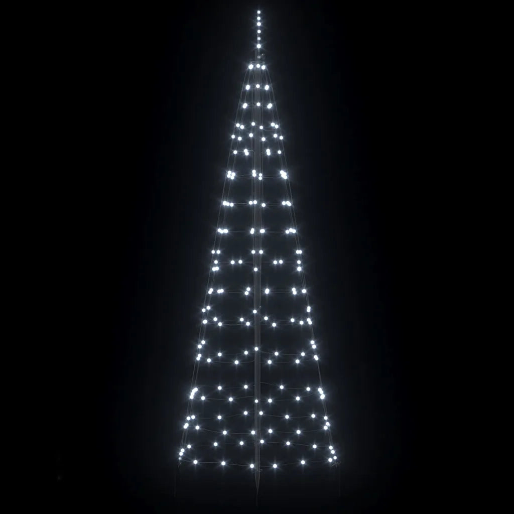 Albero di Natale | Decorazioni natalizie LED con picchetti per il terreno 250 cm Ferro