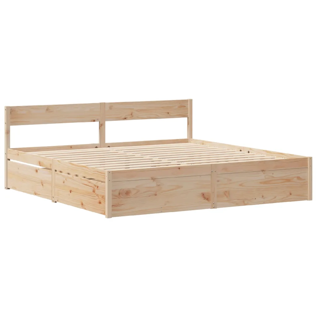 Letto senza Materasso 200x200 cm in Legno Massello di Pino 3307110