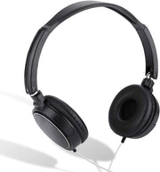Cuffia da ascolto portatile con suono stereo, slot TF e funzione FM, colore nero.