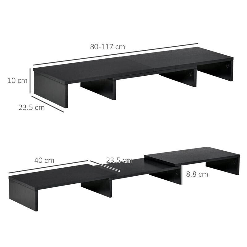 SUPPORTO REGOLABILE PER LAPTOP PC STAMPANTI E TV 80-117 X 23.5 X 10 CM NERO