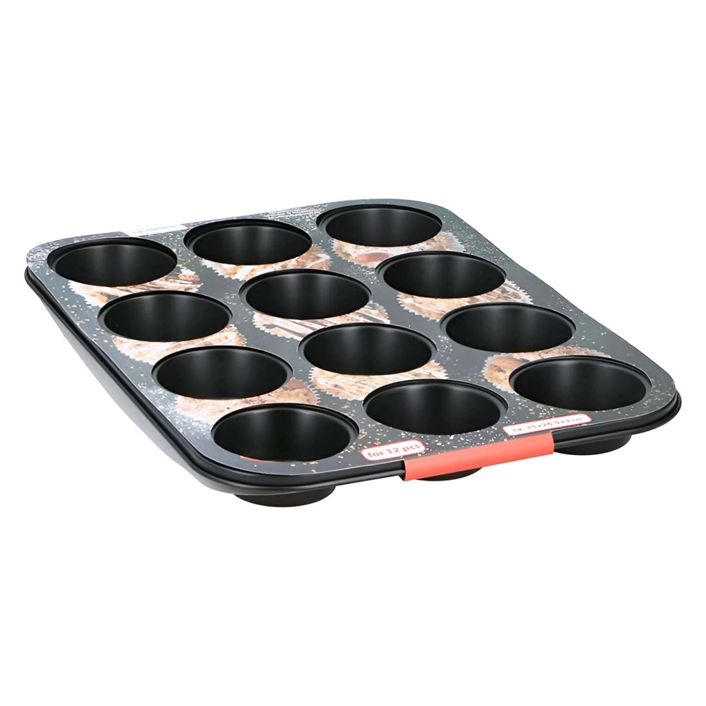 Stampo per muffin / cupcake 12 Cavità Antiaderenti Cottura omogenea Nero Alpina