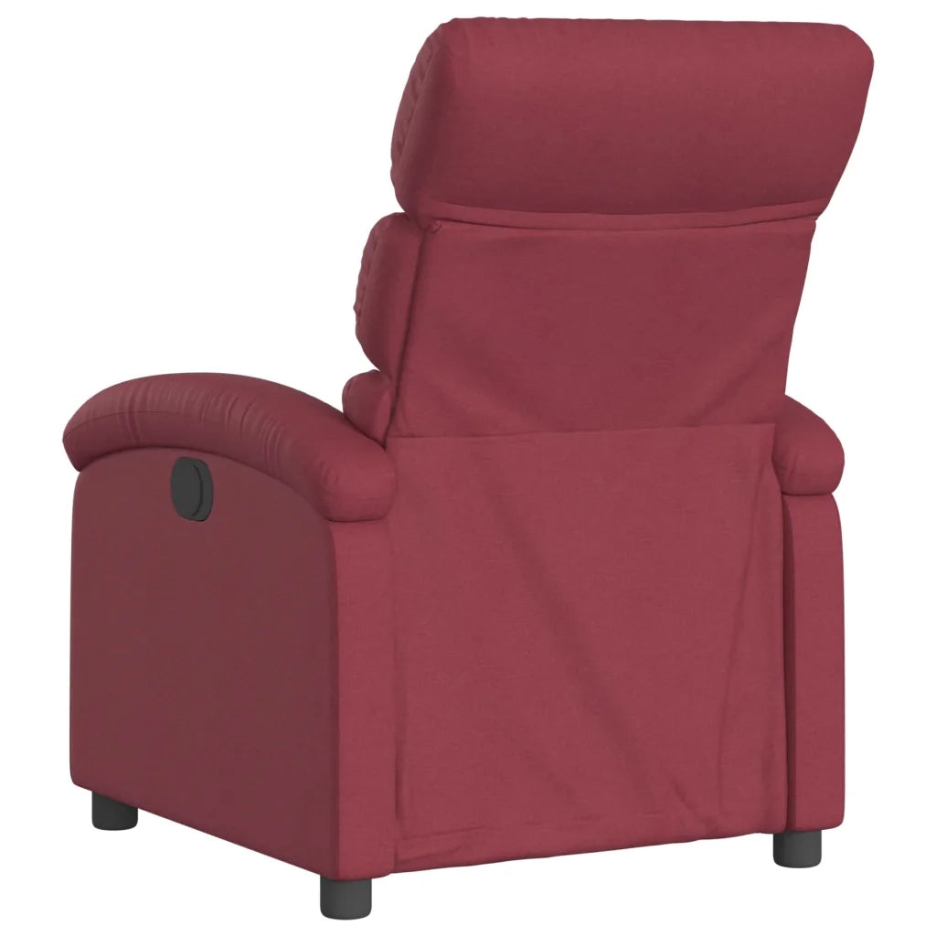 Poltrona | Sedia Relax Elettrica Reclinabile Rosso Vino in Tessuto