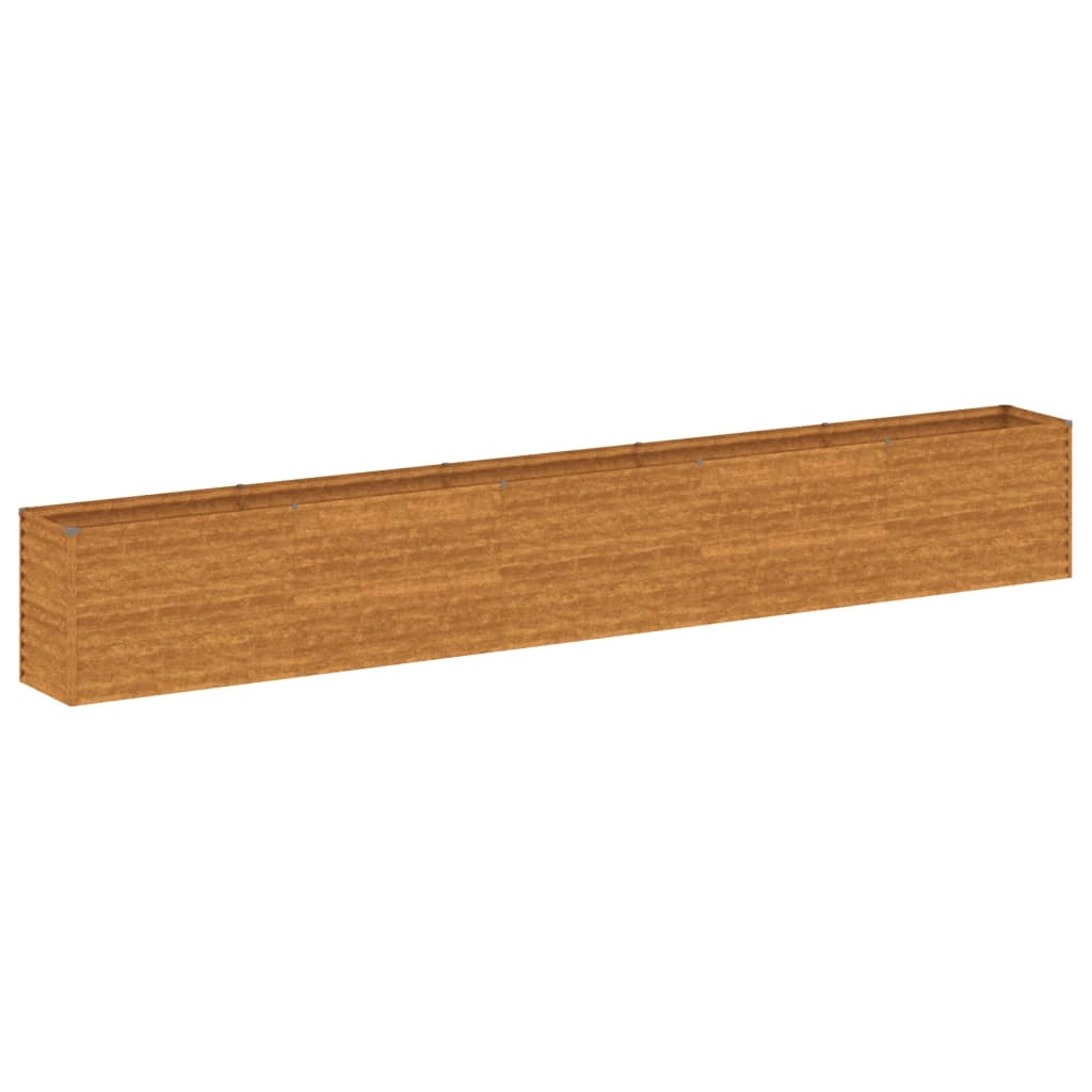 Fioriera rialzata per piante e fiori terrazza giardino 482 x 50 x 69 cm acciaio corten marrone 02_0039456