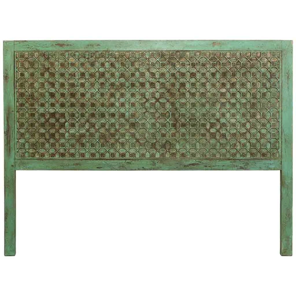 Testiera in legno verde artigianale 160x3x120h cm